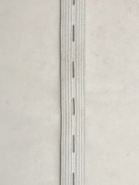 Knoopsgaten elastiek 15 mm  wit  € 1,00 per meter