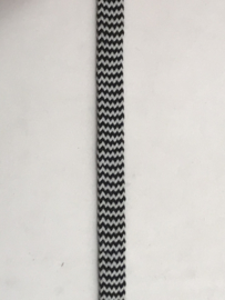 veter koord 10 mm €1,25 per meter wit/zwart recht gestreept