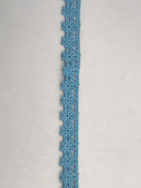 klein bloemetje met randje €2,25 per meter turquois