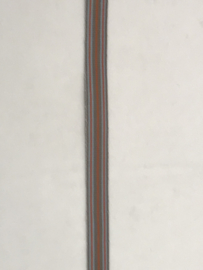 gestreept band         beige /  briek / licht blauw   10  mm