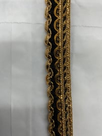 Band goud met zwart    € 2,95 per meter