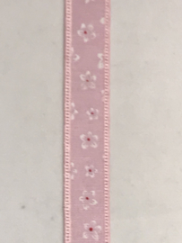 band met bloem  licht roze   €1.25 per meter 20 mm breed