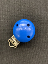 Speenclip hout kobalt   €2,00 per stuk