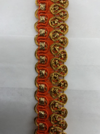 Band goud met oranje   18 mm   € 2,95 per meter