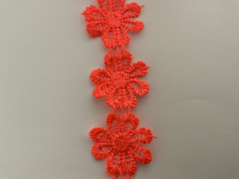 bloemenband  € 2,95 per meter neon oranjeroze