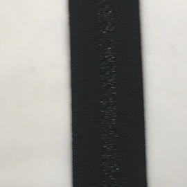 Zachte Elastiek zwart met lurex streep 30 mm