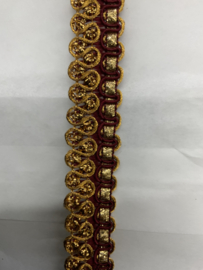 Band goud met bordo  18 mm   € 2,95 per  meter