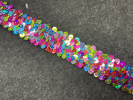 palletten band breed elastisch 30 mm multi Color fuchsia lime Turquois