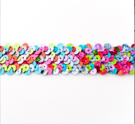 palletten band breed elastisch 30 mm multi Color fuchsia lime Turquois