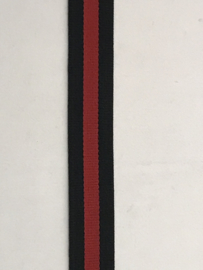gestreept band      zwart   / rood