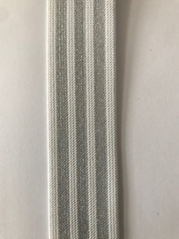 gestreept 4cm   wit/zilver