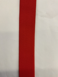 Elastiek uni kleuren 2.5  cm breed extra zachte kwaliteit rood