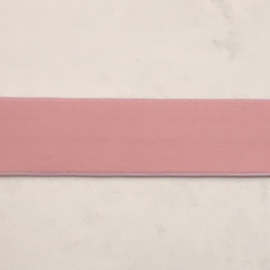 Elastiek uni kleuren 2.5  cm breed extra zachte kwaliteit licht roze