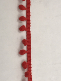 Bolletjes band klein  € 1,25  per meter   rood