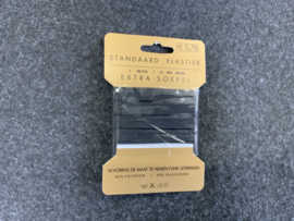 elastiek   zwart    1 cm    3 meter op kaart € 3,75