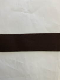Elastiek uni kleuren 4 cm breed extra zachte kwaliteit  donker bruin
