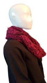 Fijn gehaakte sjaal "Suzan" roze/blauw
