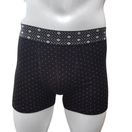 Boxershort zwart met stip en geruite band