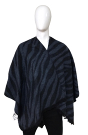 Omslagdoek XL "Zebra" blauw