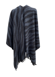 Omslagdoek XL "Zebra" blauw