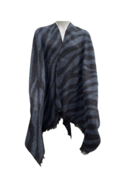 Omslagdoek XL "Zebra" blauw