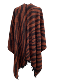 Omslagdoek XL "Zebra" roest kleurig