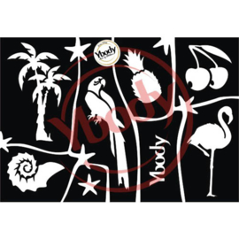 Ybody A5 stencil Tropical