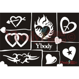 Ybody A5 stencil Hearts