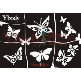 Ybody A5 stencil Butterflies