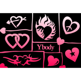 Ybody A5 stencil Hearts