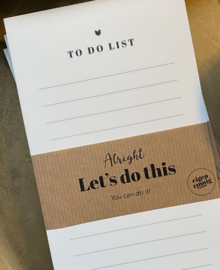 Notitieblok 'To do List' - lijntjes. Met eigenzinnige banderol