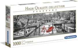 Clementoni High Quality Collection Panorama Puzzel - Amsterdam Bicycle - 1000 Stukjes