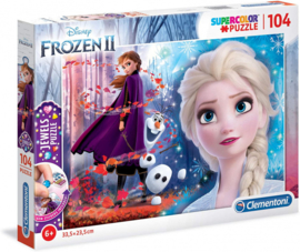 Disney Frozen II - Clementoni Jewels Supercolor Puzzel - 104 Stukjes