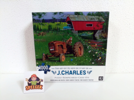 The Art Of J. Charles Puzzel - Covered Bridge and Tractor - 1000 Stukjes