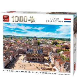 City Hall and Market, Delft - King Dutch Collection - 1000 Stukjes