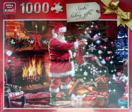 Santa hiding gifts - King Puzzel - 1000 Stukjes