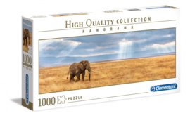Verdwaalde Olifant - Clementoni High Quality Collection Panorama Puzzel - 1000 Stukjes