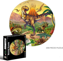 Pinshidai Ronde Legpuzzel - Dinosaurussen - 1000 Stukjes