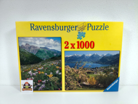 Ravensburger Puzzel - In de Bergen - 2 x 1000 Stukjes