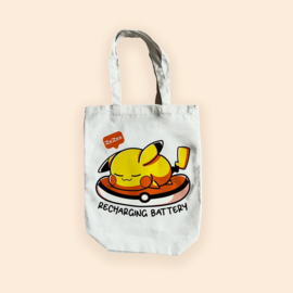 Pikachu Recharging Battery Tote Bag