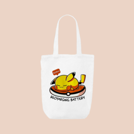 Pikachu Recharging Battery Tote Bag