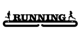 Running man and girl flank