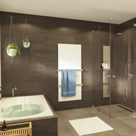 Satijn wit - Welltherm Dual-zone handdoekdroger BPWS serie