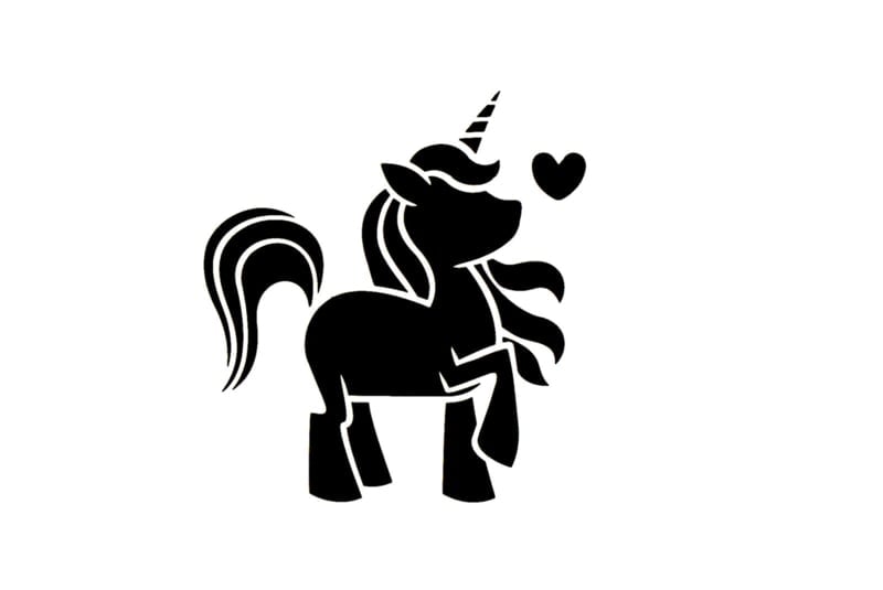 Stencil Cute Unicorn