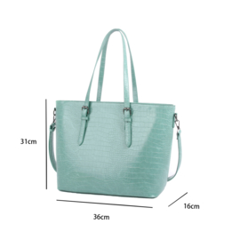 Orta Nova Brescia Shopper - Crocodile Neptune Green