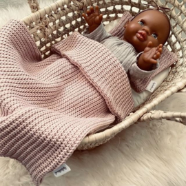 Dekenset big knit roze