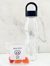 Waterfles PET - De liefste juf
