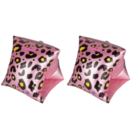 Zwembandjes Leopard pink 2-6 jaar