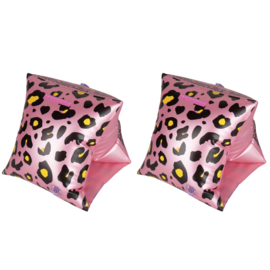 Zwembandjes Leopard pink 0-2 jaar