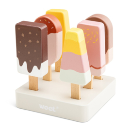Houten ijsjesset pastel gepersonaliseerd